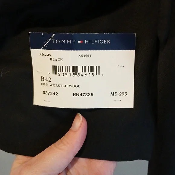 Nwt Tommy Hilfiger Wool Men's Black Adams Blazer Classic Tailored Trim Fit - Picture 8 of 10